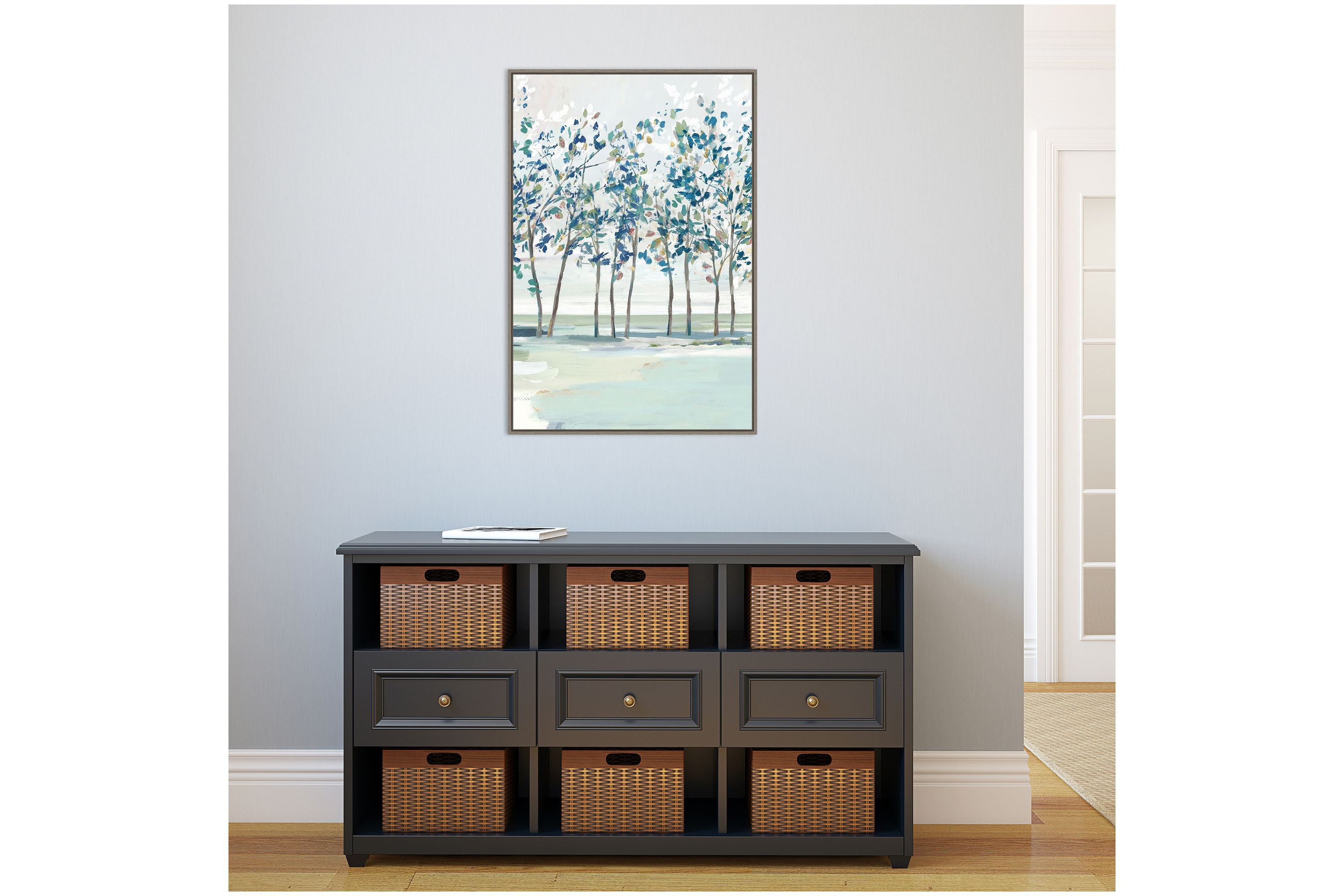 Blue Tree Ridge I Framed Canvas Wall Art Print