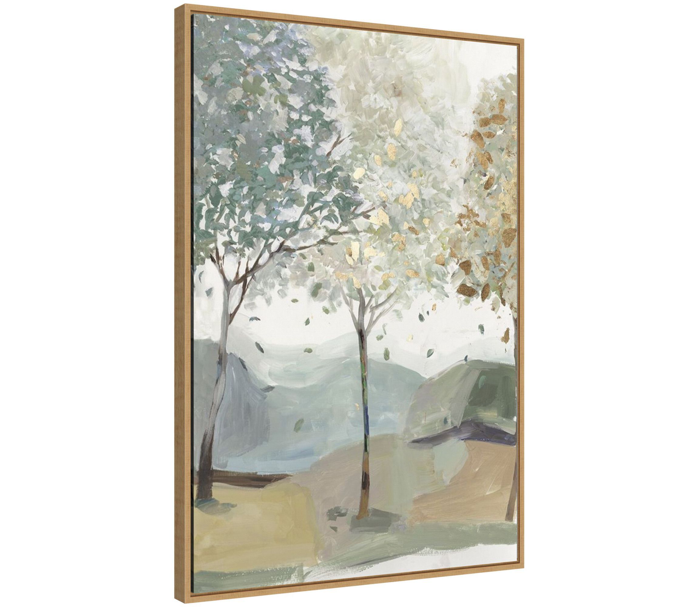 Breezy Landscape Trees III Framed Canvas Wall Art Print