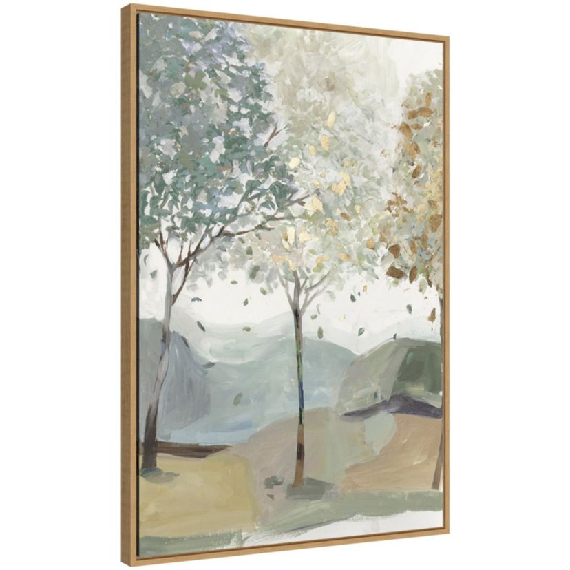 Breezy Landscape Trees III Framed Canvas Wall Art Print