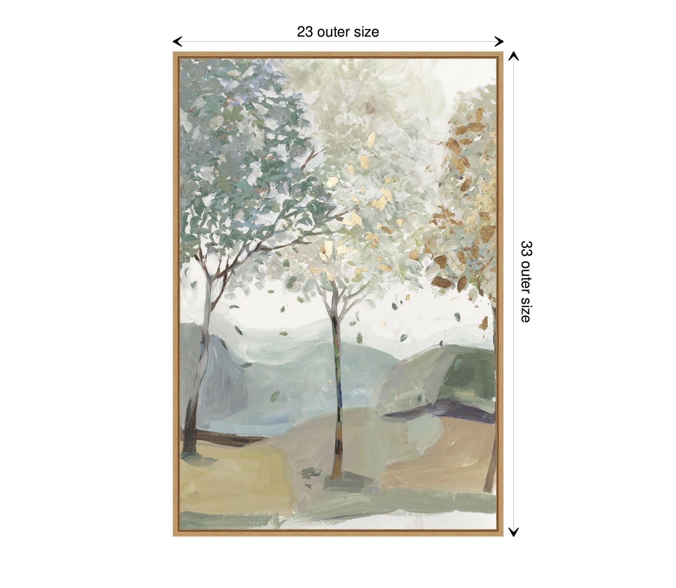 Breezy Landscape Trees III Framed Canvas Wall Art Print