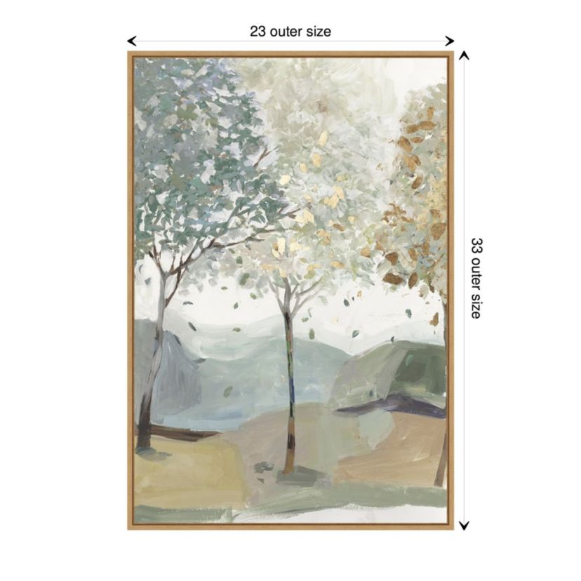 Breezy Landscape Trees III Framed Canvas Wall Art Print