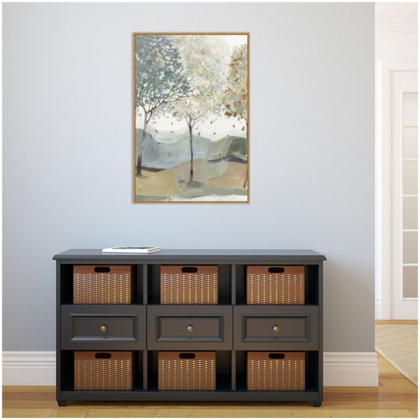 Breezy Landscape Trees III Framed Canvas Wall Art Print