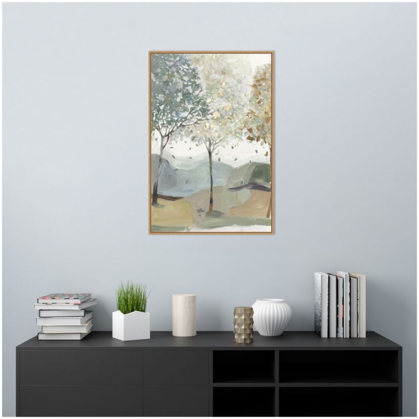 Breezy Landscape Trees III Framed Canvas Wall Art Print