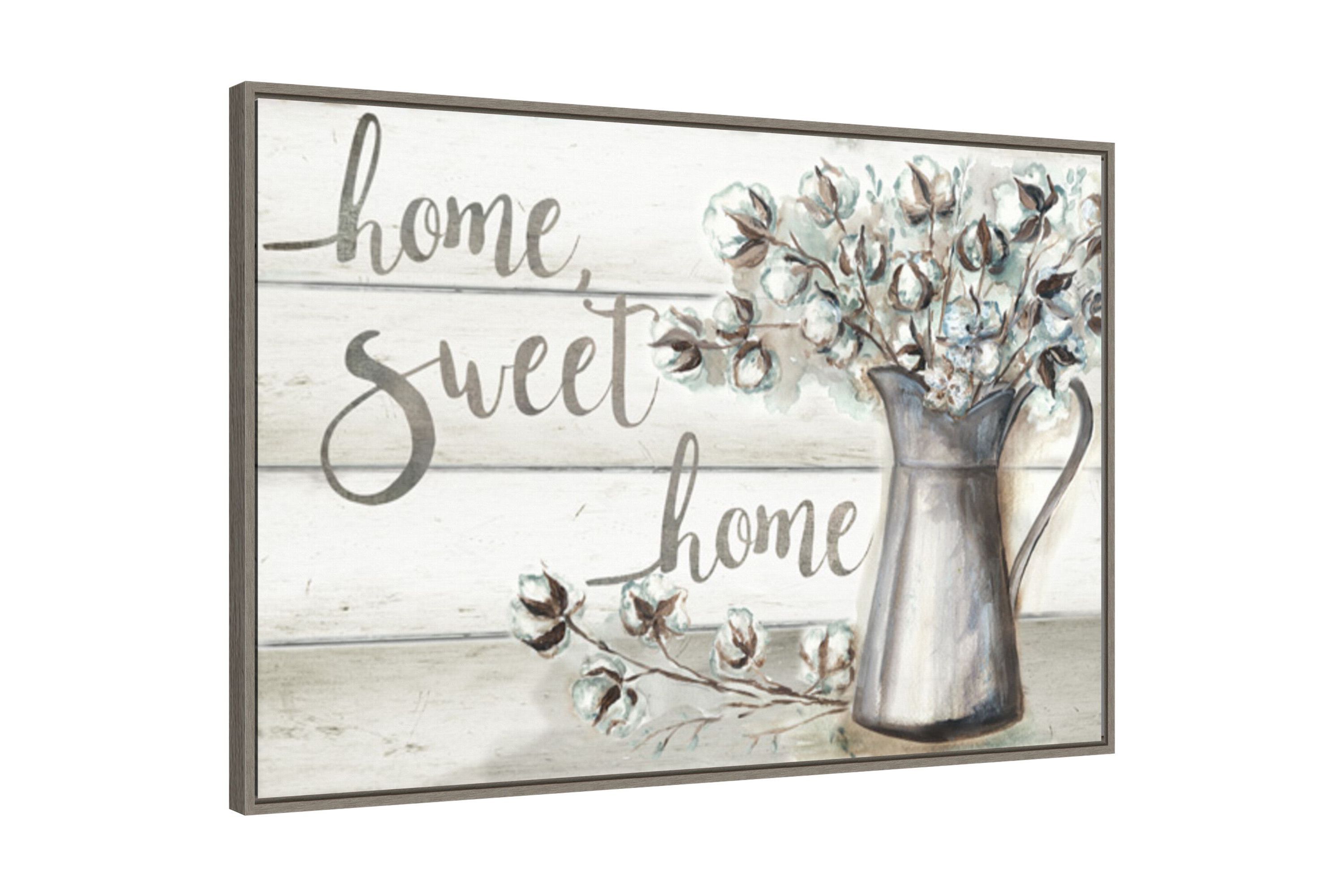 Farmhouse Cotton Home Sweet Home Framed Canvas Wall Art Print