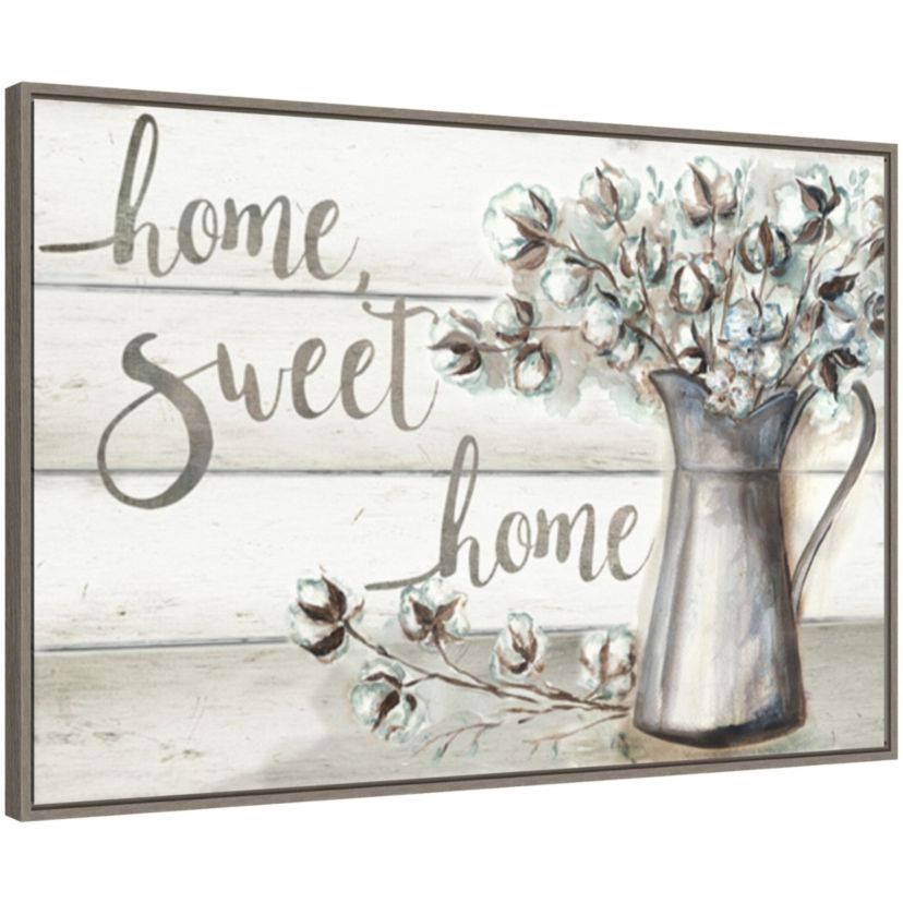 Farmhouse Cotton Home Sweet Home Framed Canvas Wall Art Print