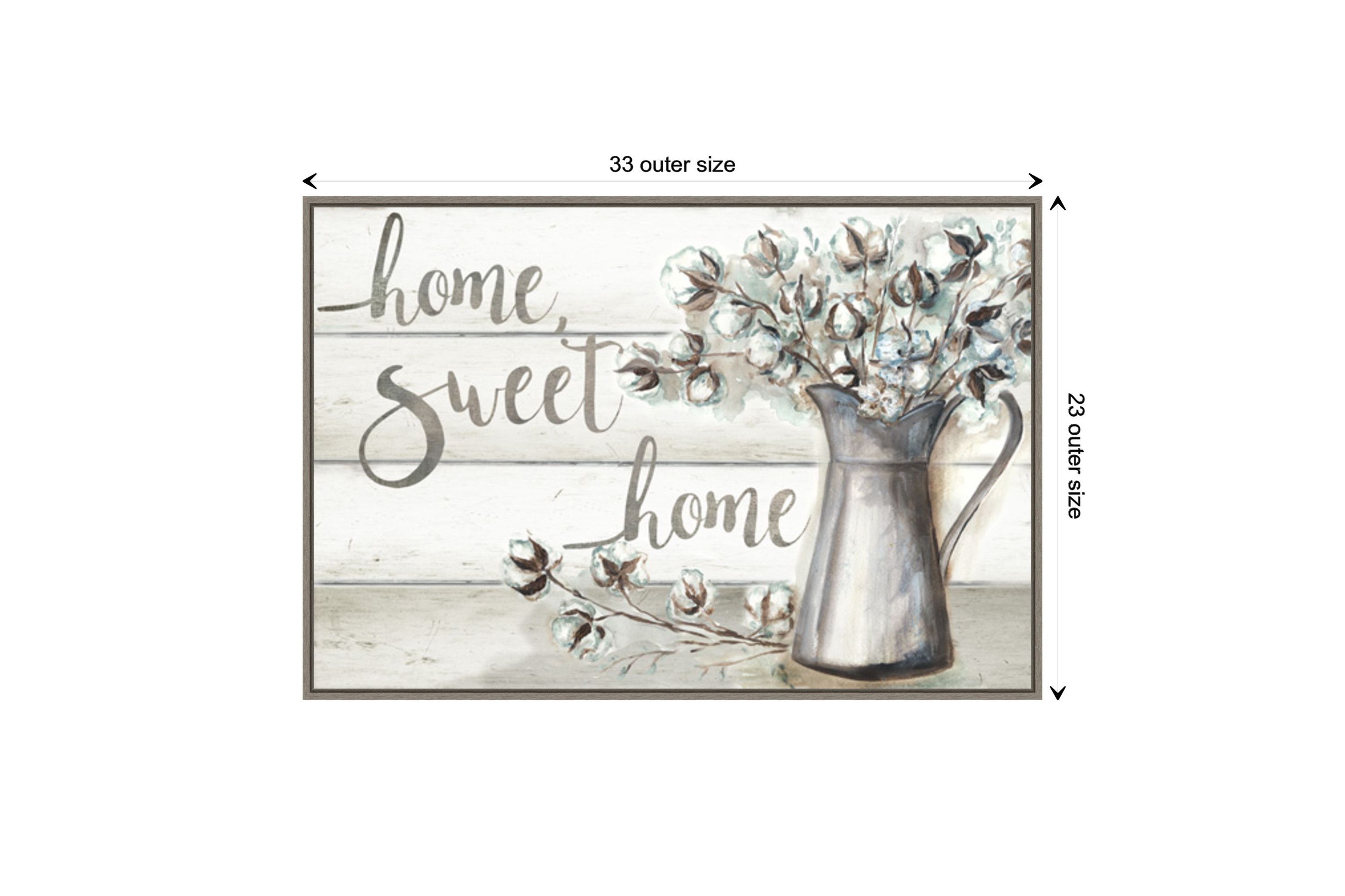 Farmhouse Cotton Home Sweet Home Framed Canvas Wall Art Print
