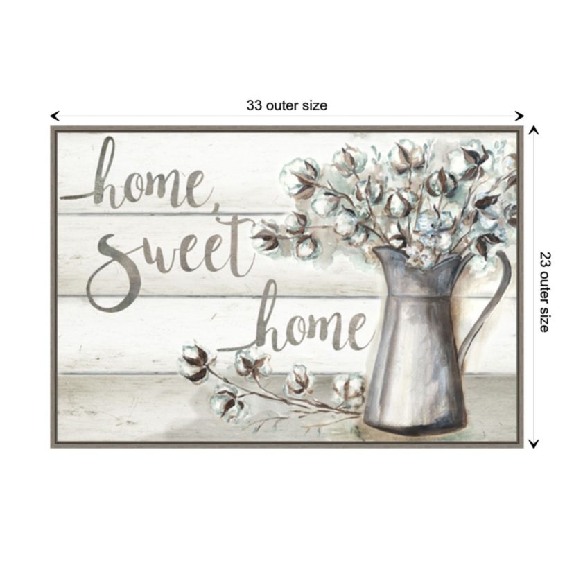 Farmhouse Cotton Home Sweet Home Framed Canvas Wall Art Print