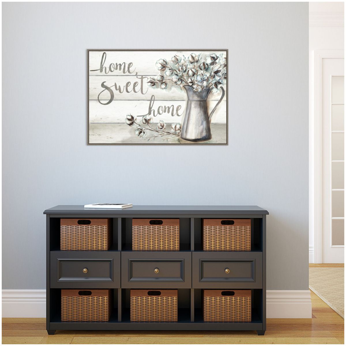 Farmhouse Cotton Home Sweet Home Framed Canvas Wall Art Print