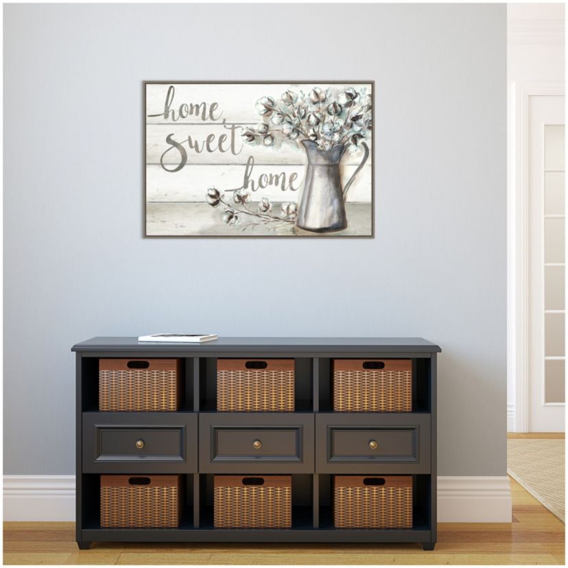 Farmhouse Cotton Home Sweet Home Framed Canvas Wall Art Print