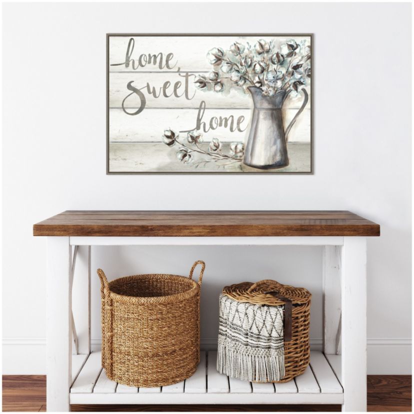 Farmhouse Cotton Home Sweet Home Framed Canvas Wall Art Print