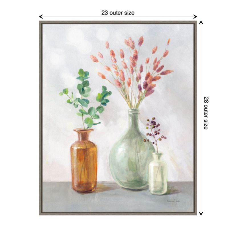 Natural Riches II Clear Vase Framed Canvas Wall Art Print