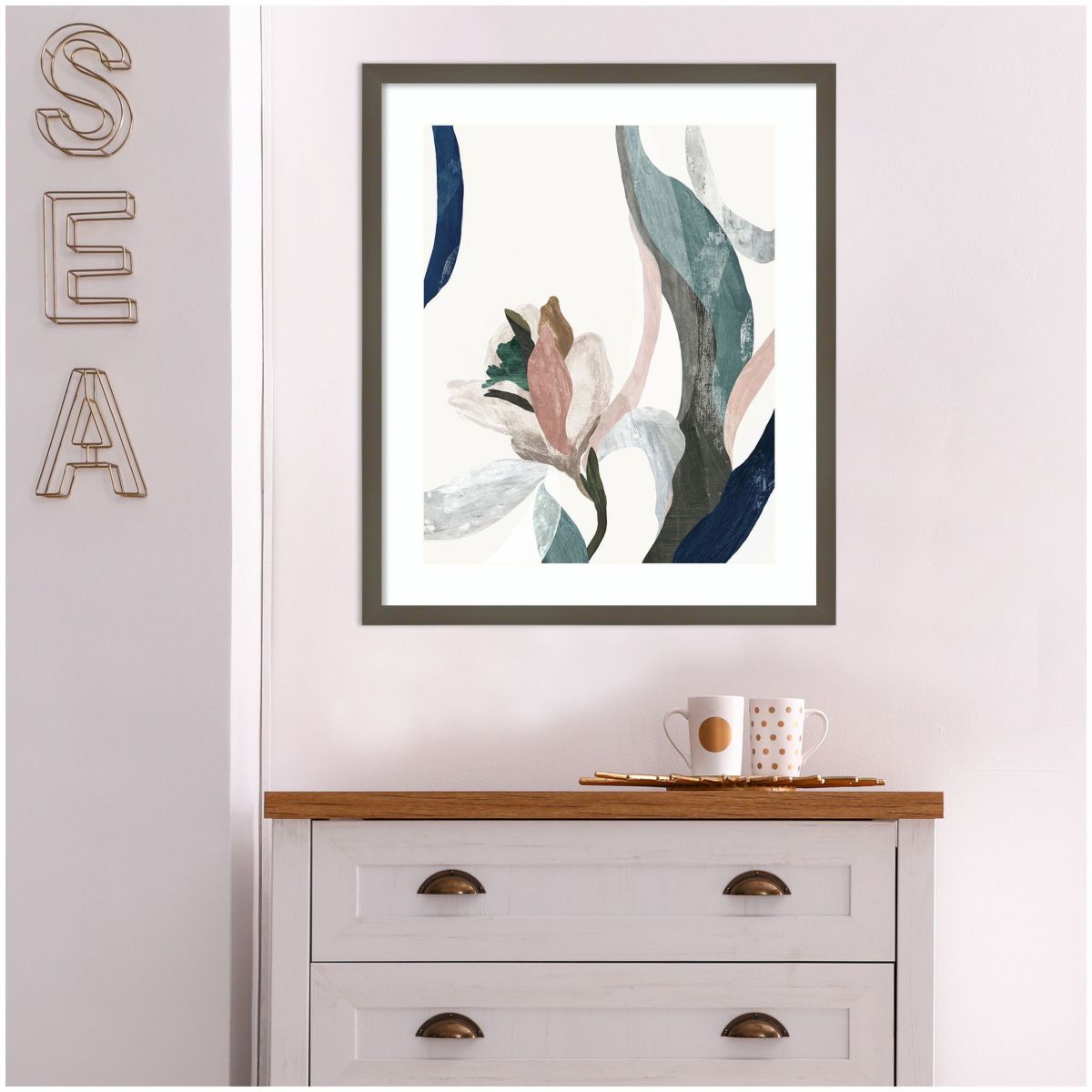Floral Arabesque II by PI Studio Wood Framed Wall Art Print