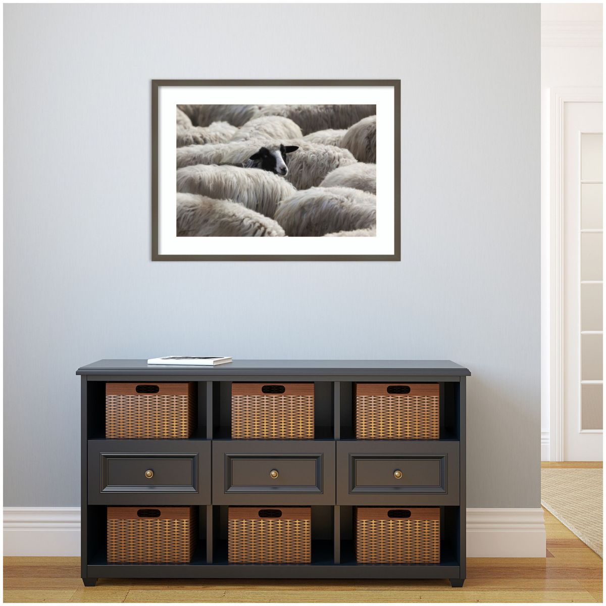 The Sheeps Gaze Framed Wall Art Print