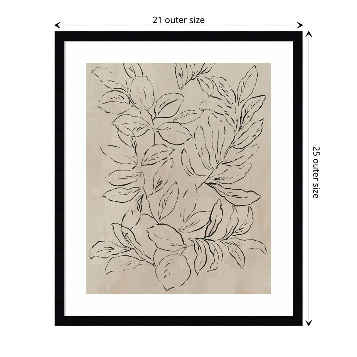 Amanti Art Outlined Leaves II by Asia Jensen Wood Framed Wall Art Print ...
