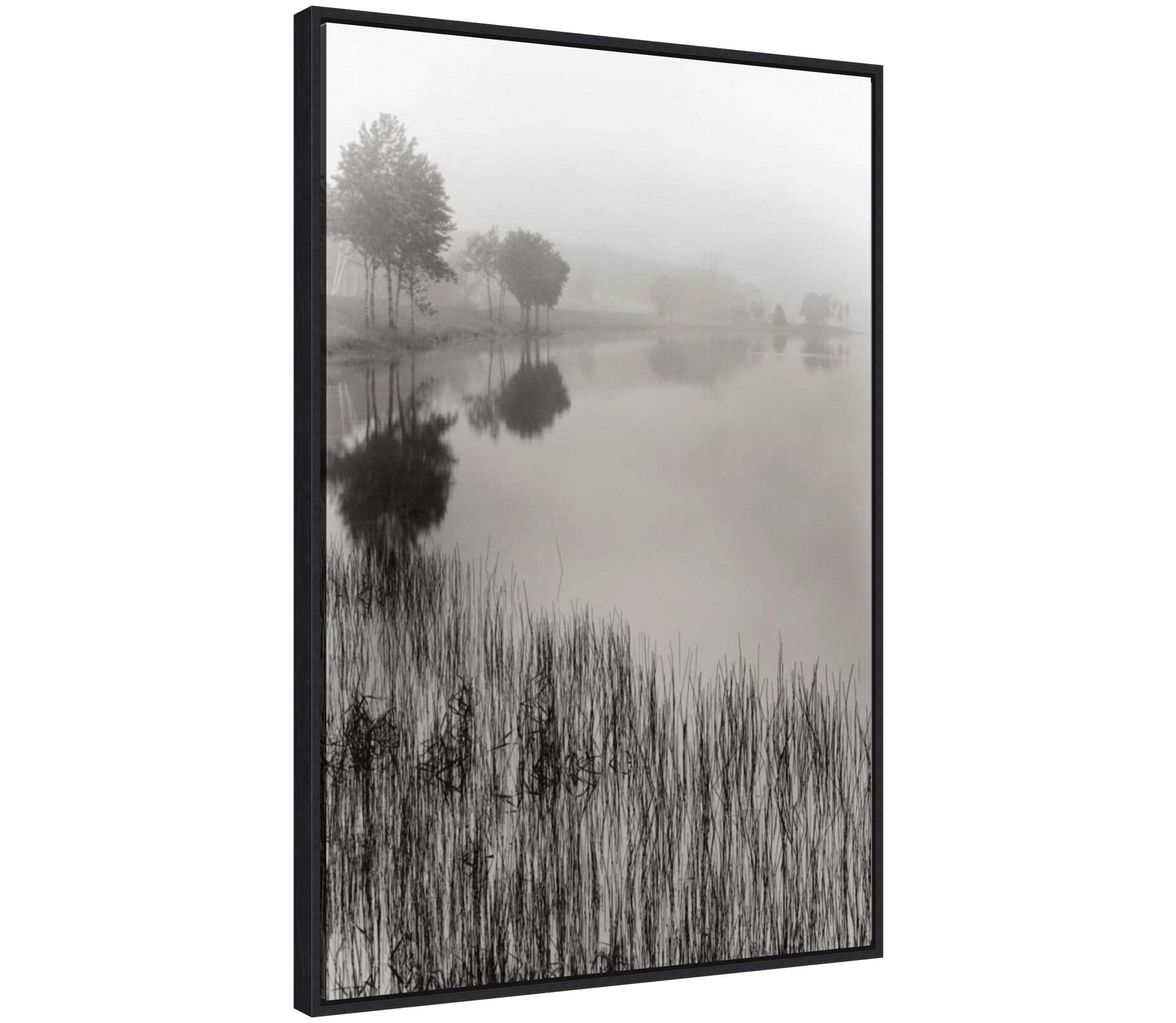 Lakeside Mist Framed Canvas Wall Art Print