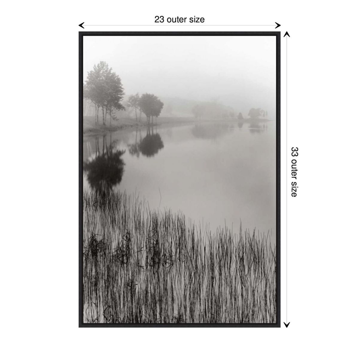 Lakeside Mist Framed Canvas Wall Art Print