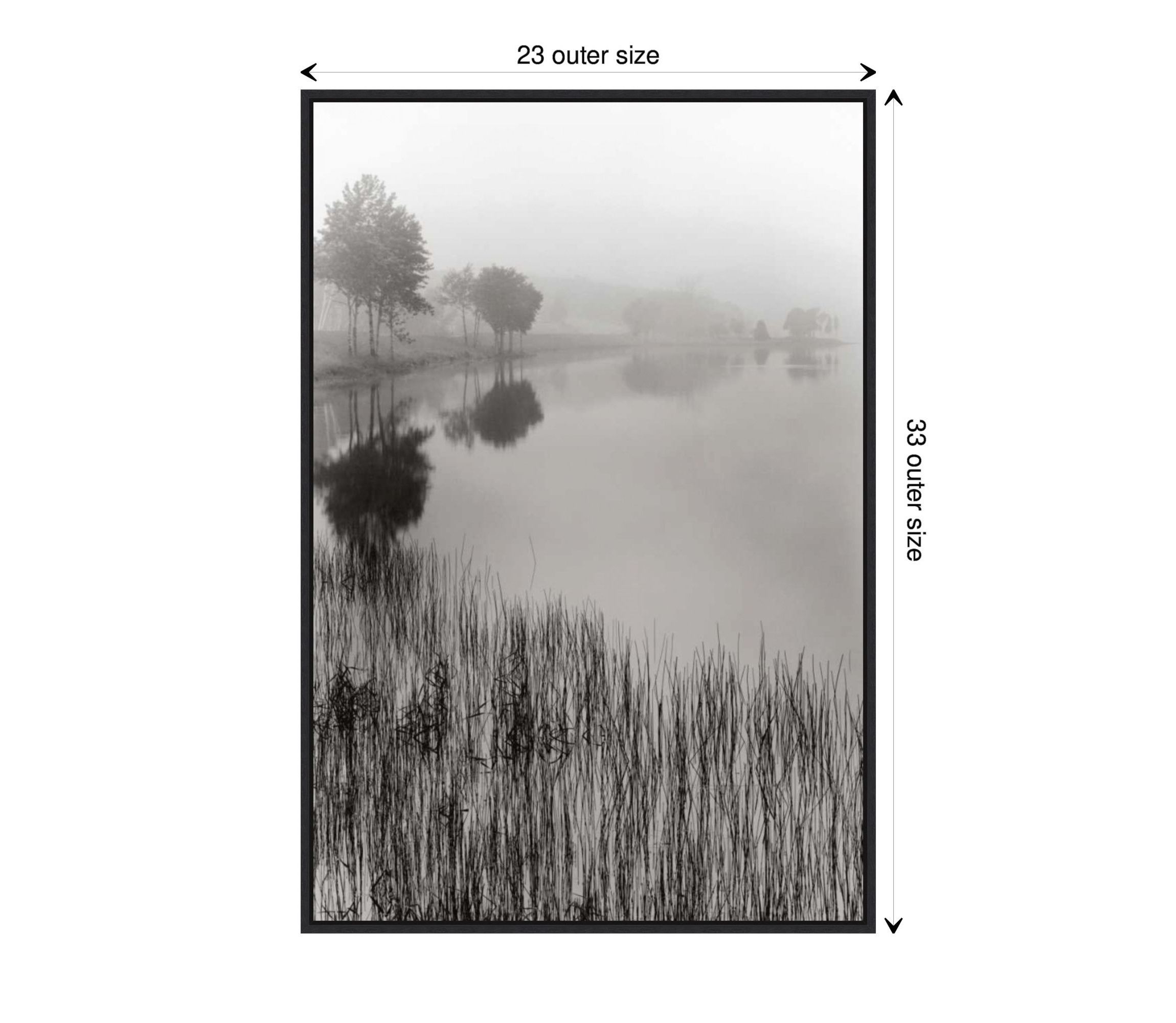 Lakeside Mist Framed Canvas Wall Art Print