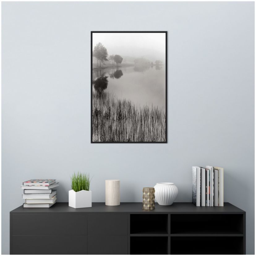 Lakeside Mist Framed Canvas Wall Art Print