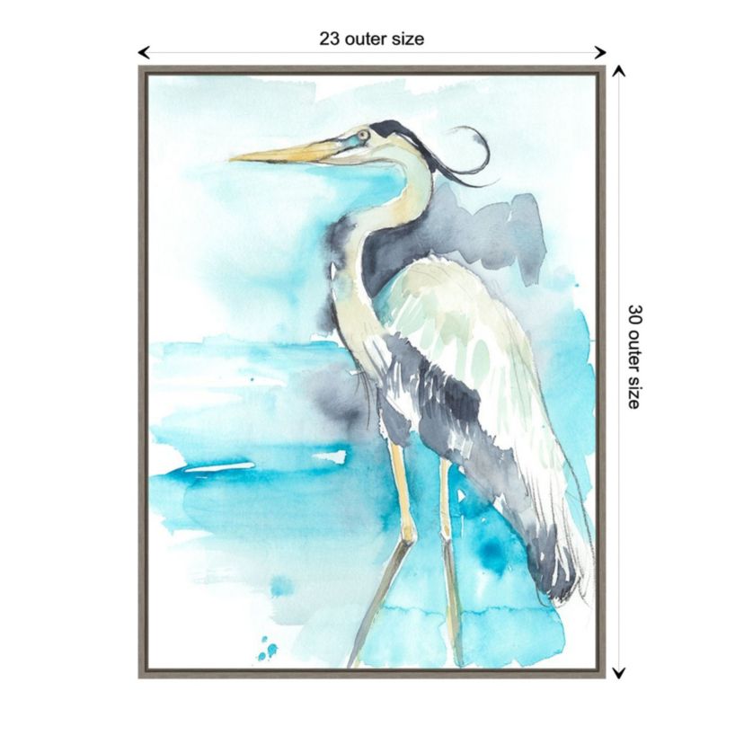 Heron Splash II Framed Canvas Wall Art Print