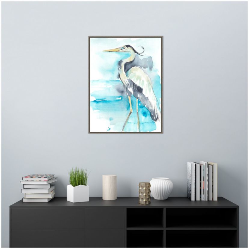 Heron Splash II Framed Canvas Wall Art Print