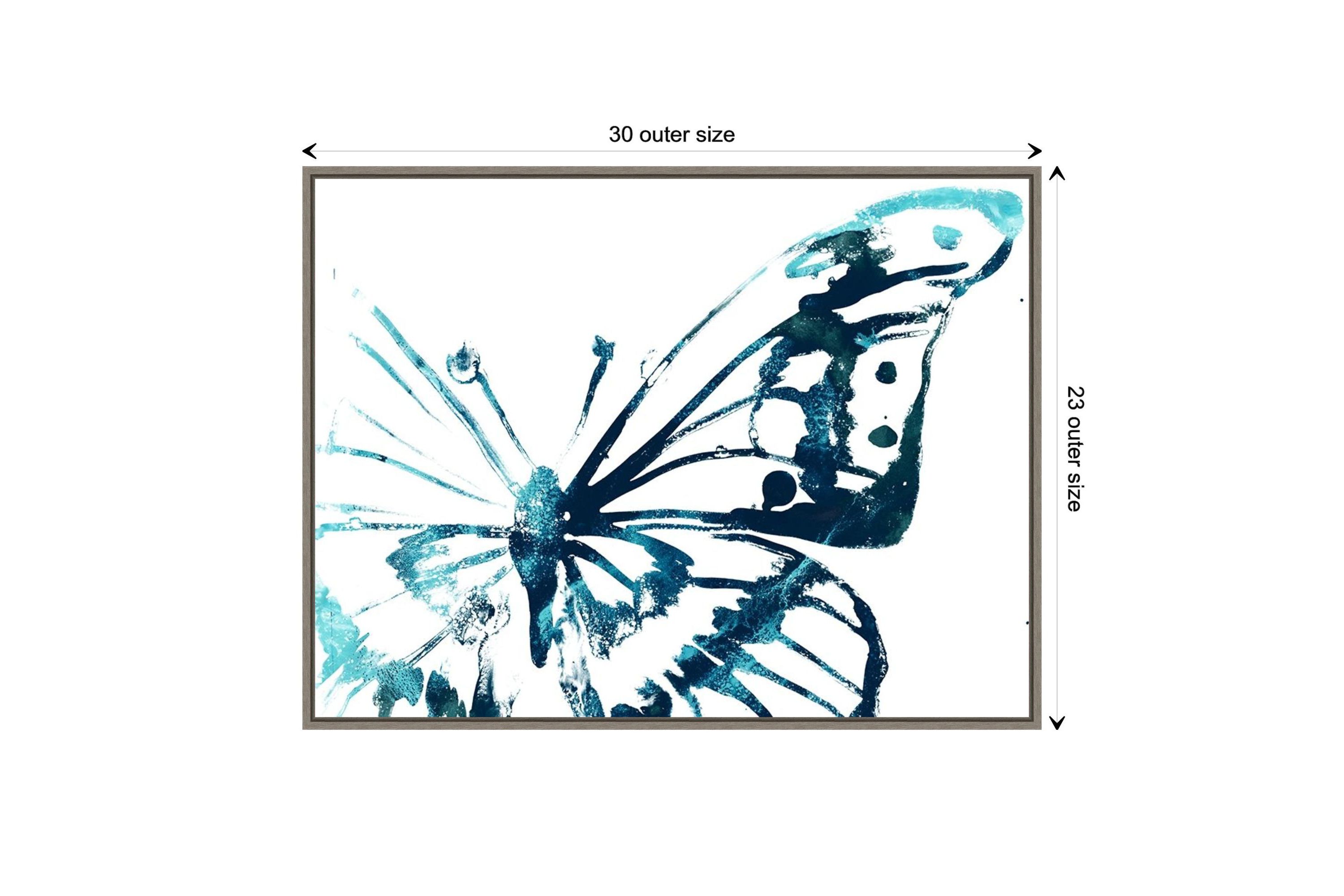 Butterfly Imprint V Framed Canvas Wall Art Print