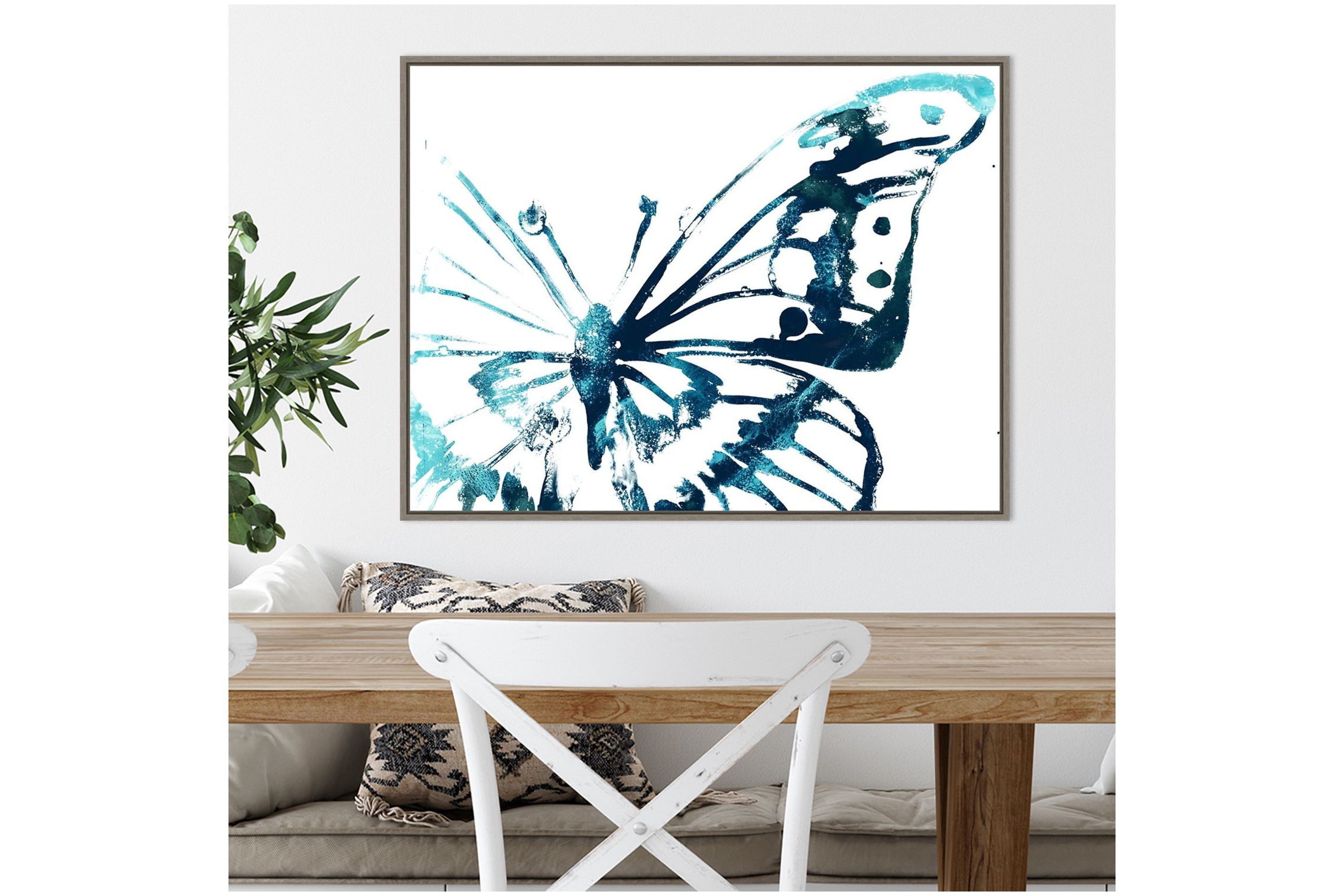 Butterfly Imprint V Framed Canvas Wall Art Print