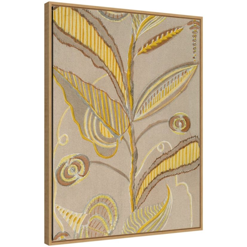 Delicate Deco Plant Pattern IV Framed Canvas Wall Art Print