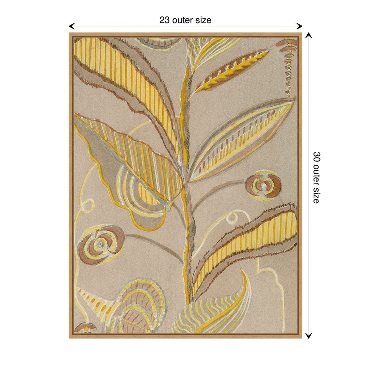 Delicate Deco Plant Pattern IV Framed Canvas Wall Art Print