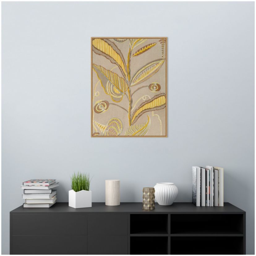 Delicate Deco Plant Pattern IV Framed Canvas Wall Art Print