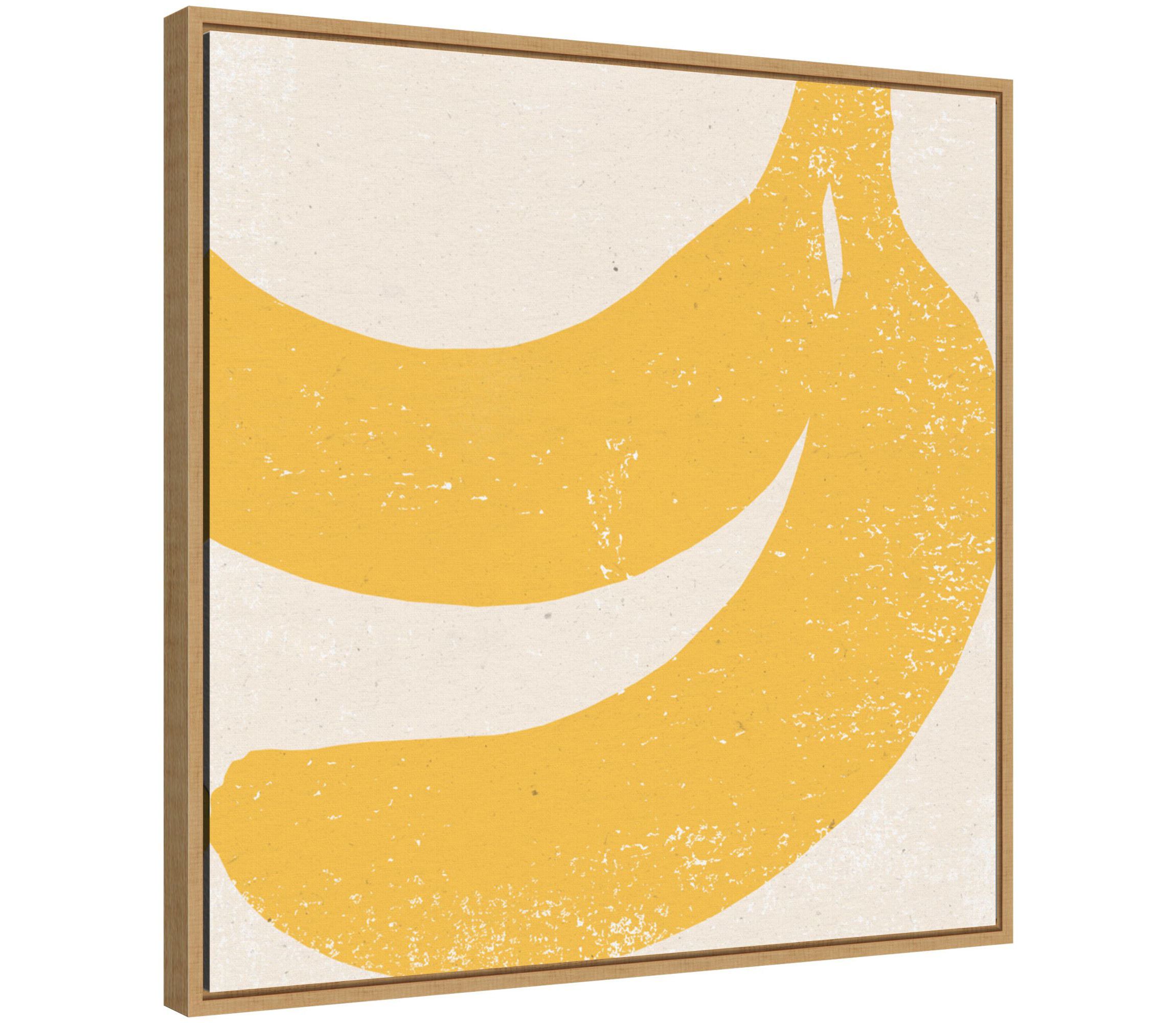 Graphic Fruit II (Banana) Framed Canvas Wall Art Print