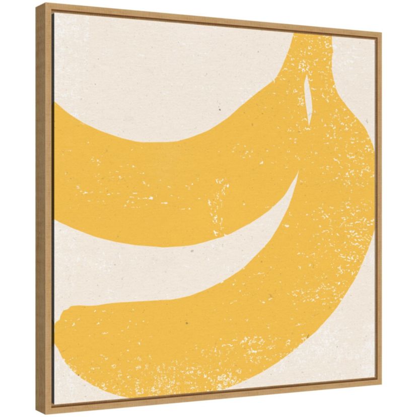 Graphic Fruit II (Banana) Framed Canvas Wall Art Print