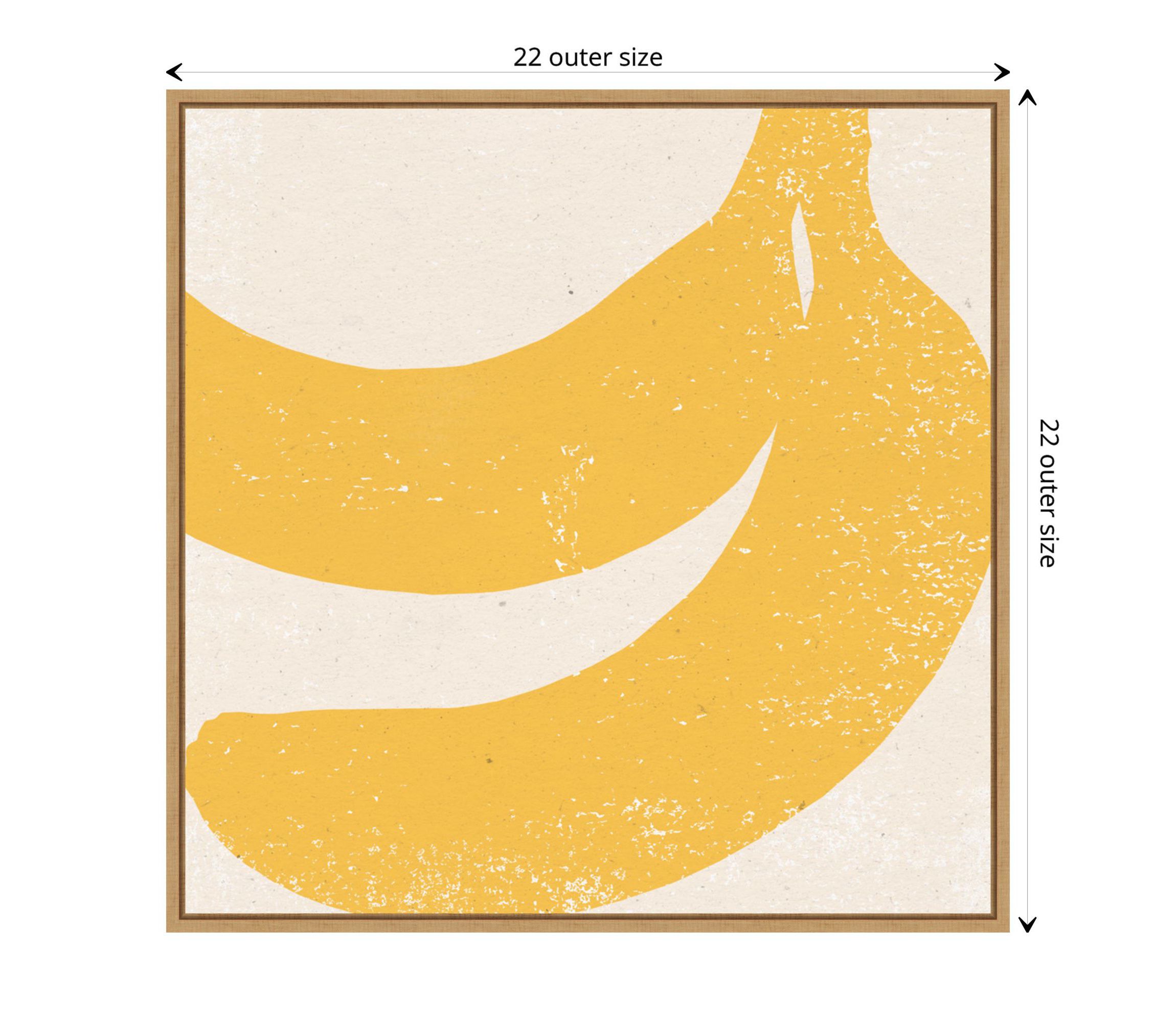 Graphic Fruit II (Banana) Framed Canvas Wall Art Print