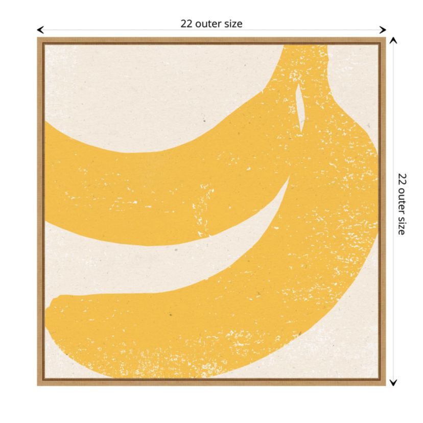 Graphic Fruit II (Banana) Framed Canvas Wall Art Print