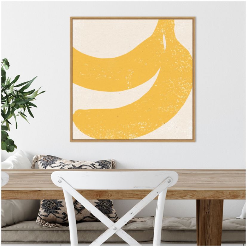 Graphic Fruit II (Banana) Framed Canvas Wall Art Print