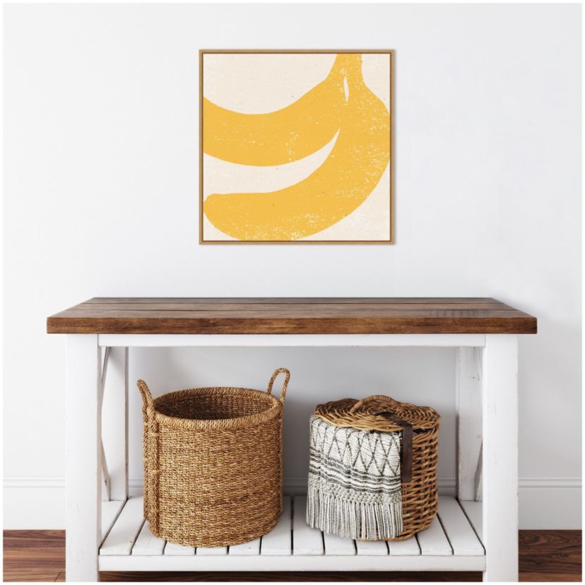 Graphic Fruit II (Banana) Framed Canvas Wall Art Print