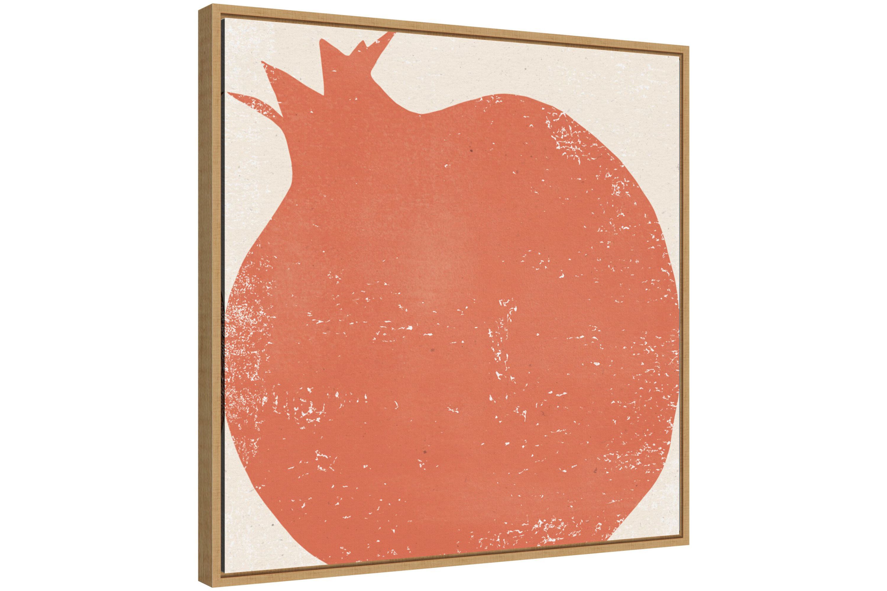 Graphic Fruit I (Pomegranate) Framed Canvas Wall Art Print