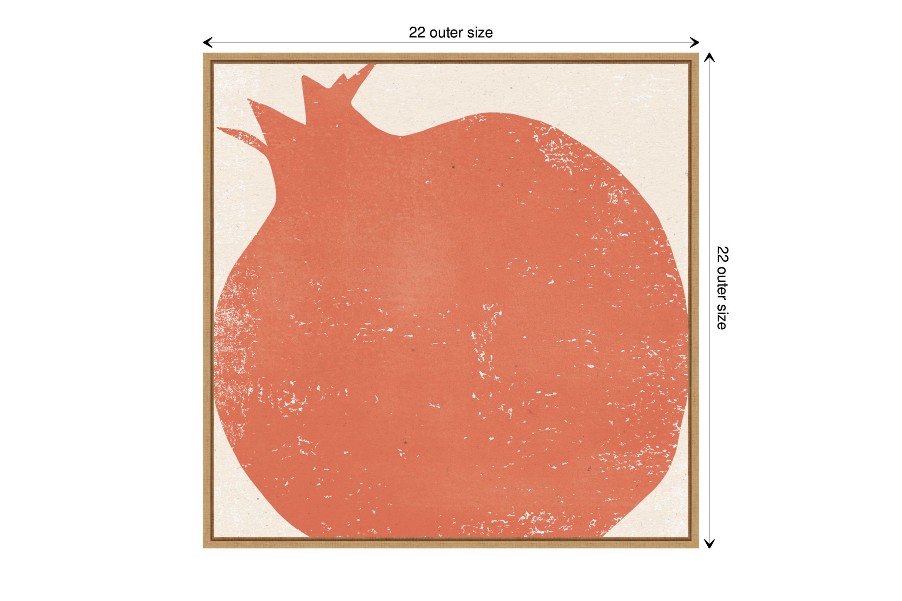 Graphic Fruit I (Pomegranate) Framed Canvas Wall Art Print