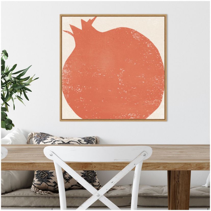 Graphic Fruit I (Pomegranate) Framed Canvas Wall Art Print