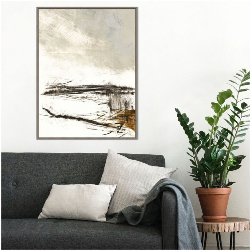 Padilla Bay Beach Framed Canvas Wall Art Print