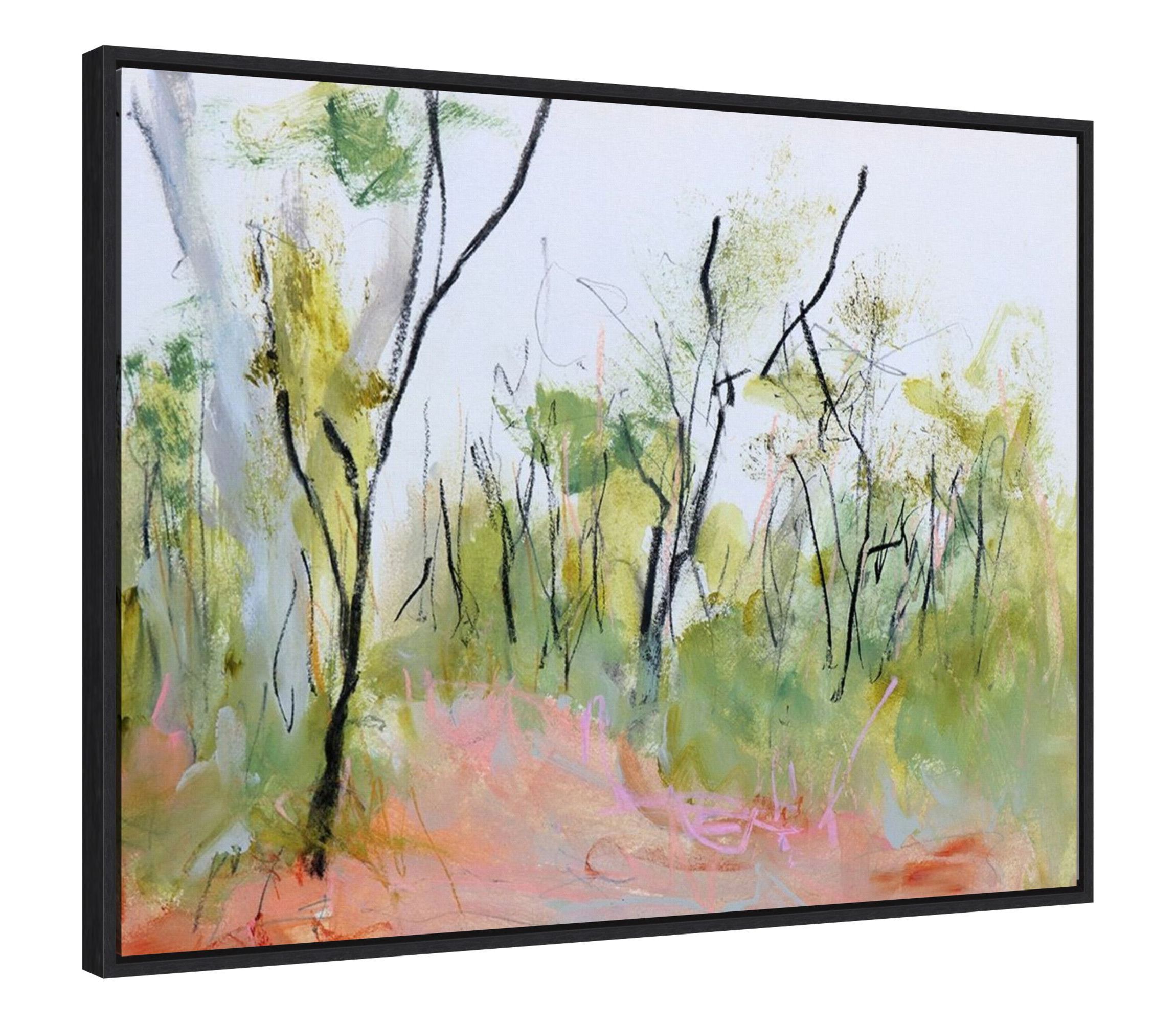 Loop Trail Through Swamp Oak Woodland Framed Canvas Wall Art Print