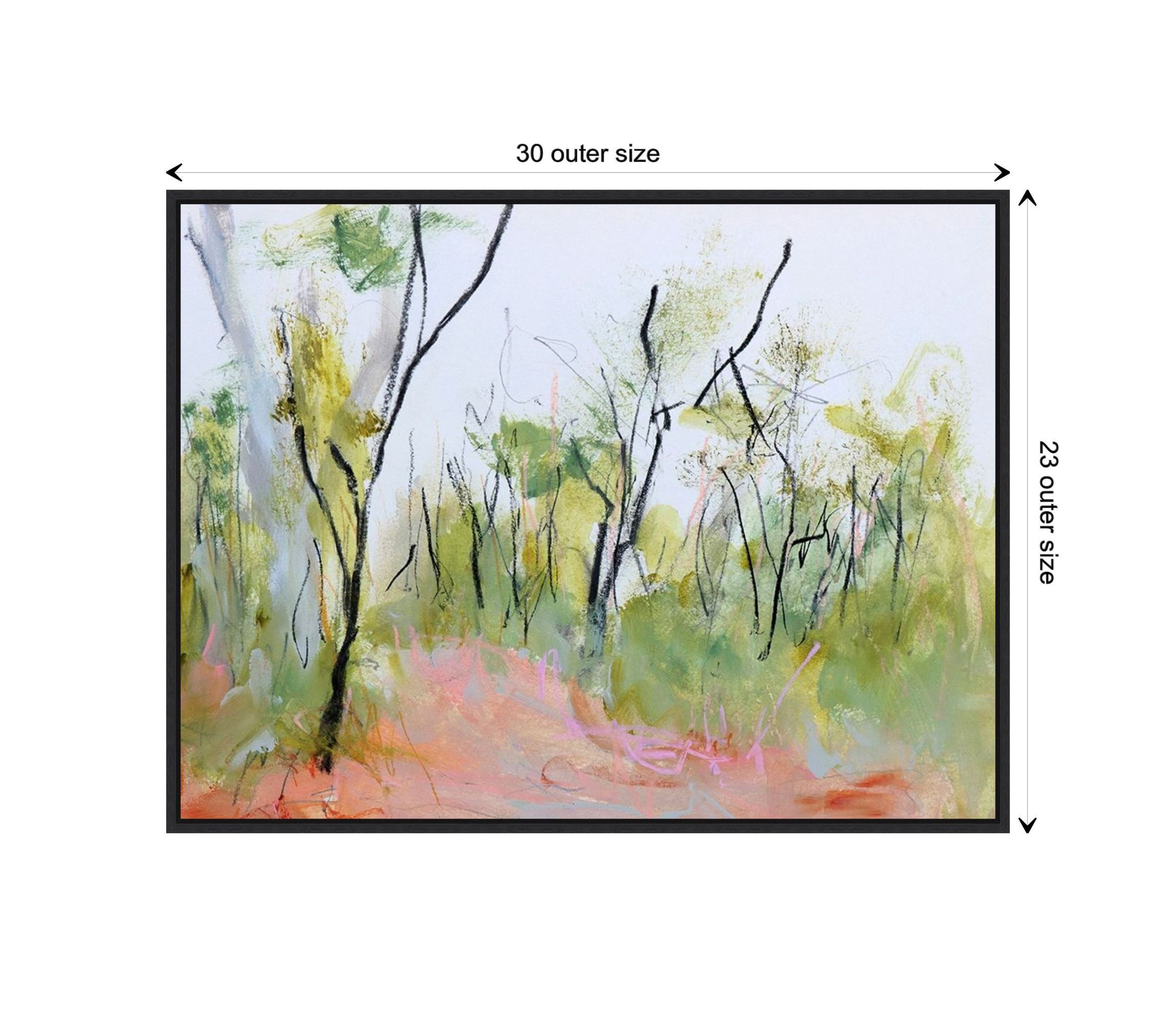 Loop Trail Through Swamp Oak Woodland Framed Canvas Wall Art Print