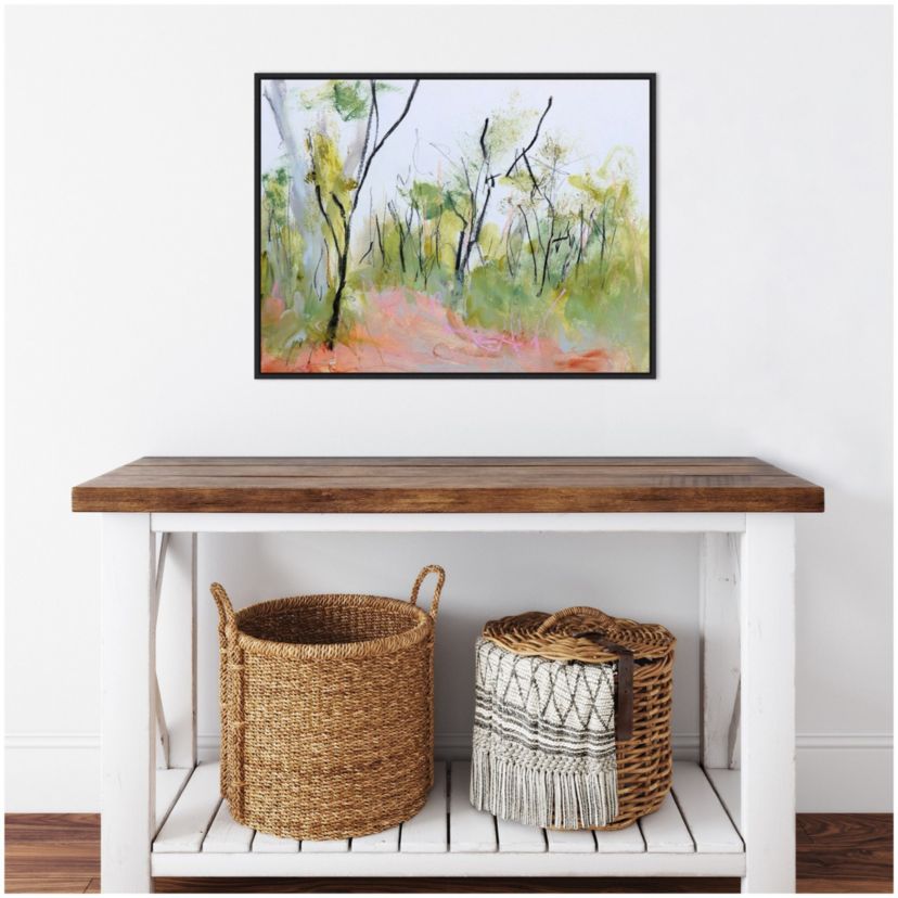 Loop Trail Through Swamp Oak Woodland Framed Canvas Wall Art Print