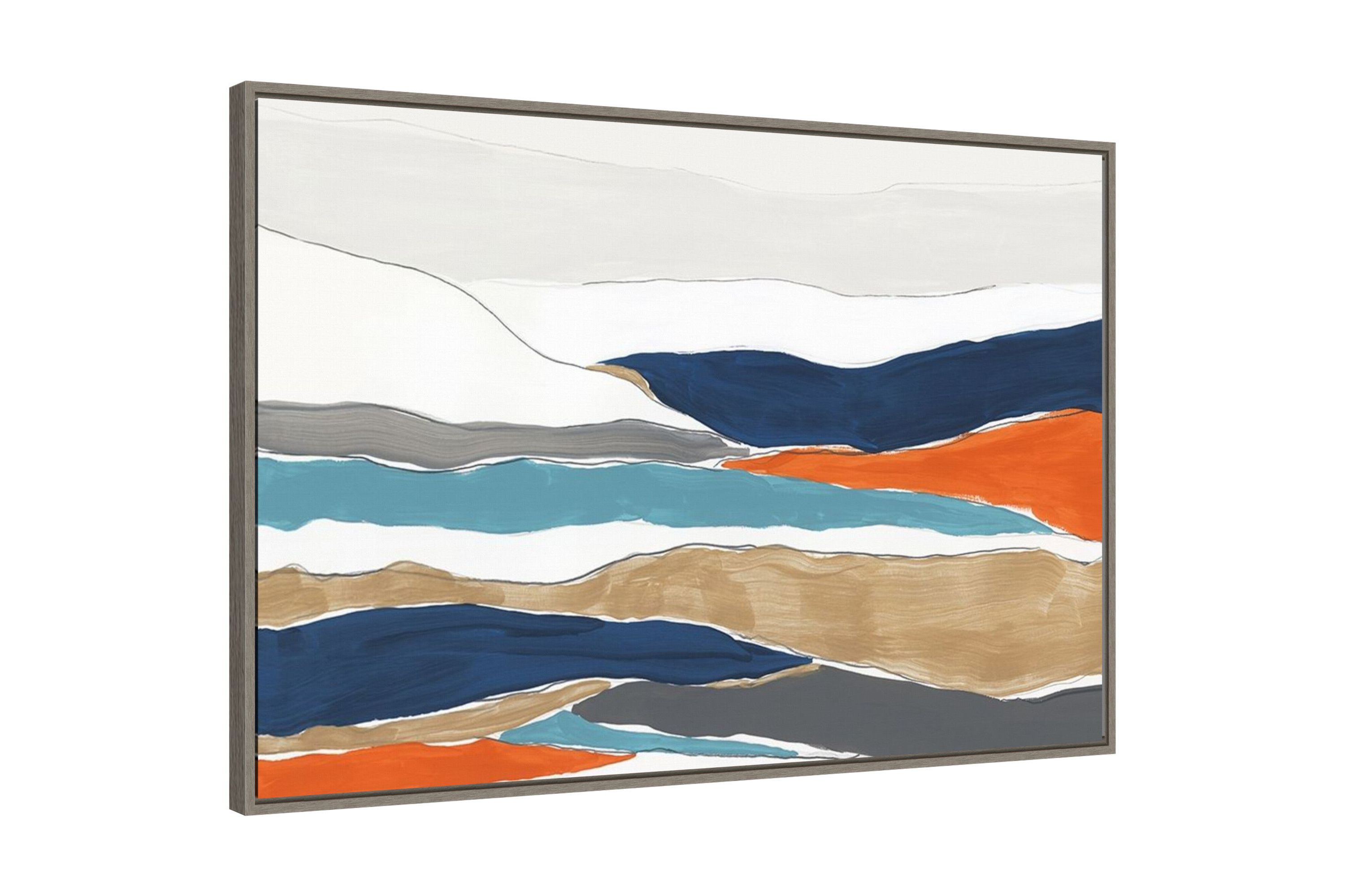 Orange Rolling Hills II Framed Canvas Wall Art Print