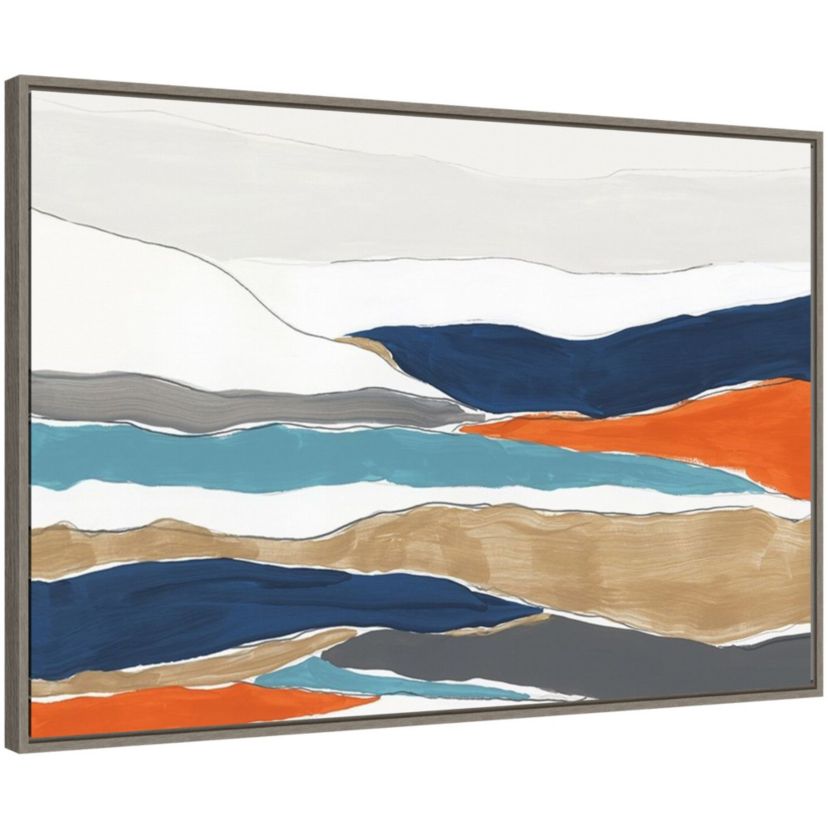 Orange Rolling Hills II Framed Canvas Wall Art Print