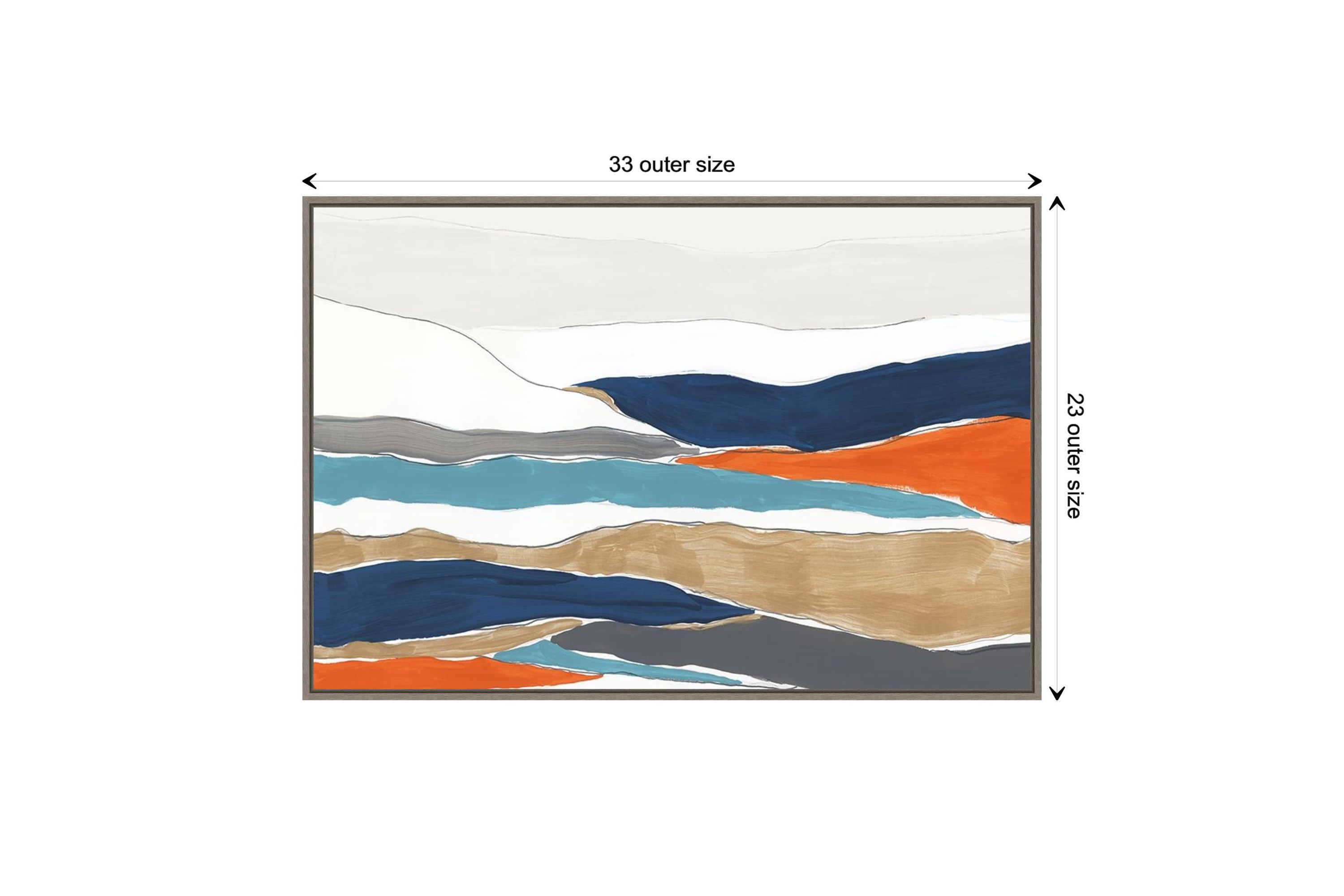 Orange Rolling Hills II Framed Canvas Wall Art Print