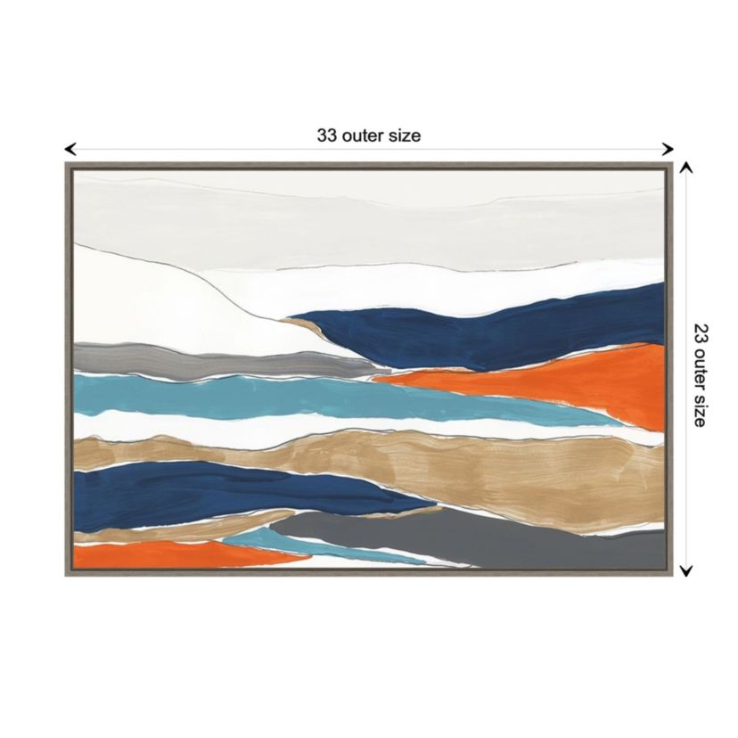 Orange Rolling Hills II Framed Canvas Wall Art Print