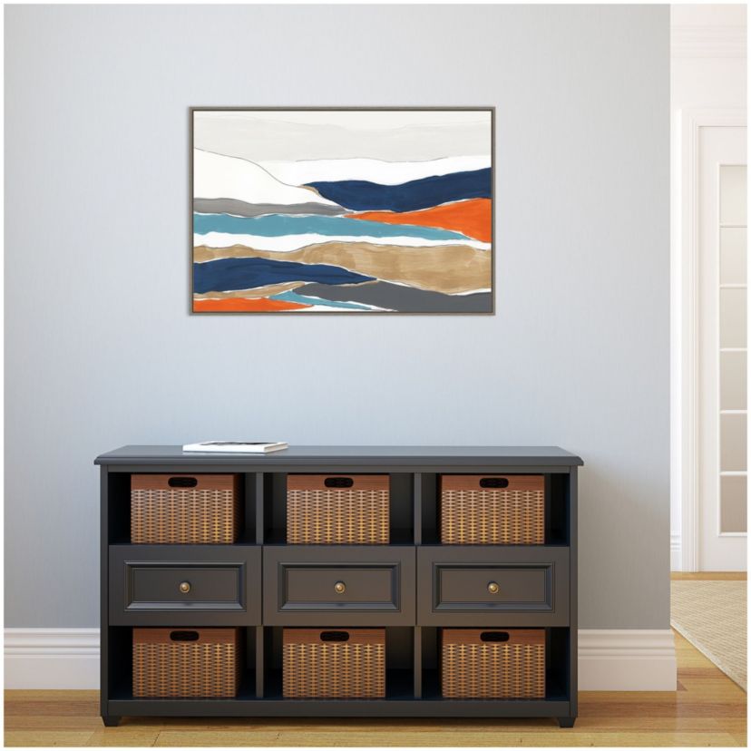 Orange Rolling Hills II Framed Canvas Wall Art Print
