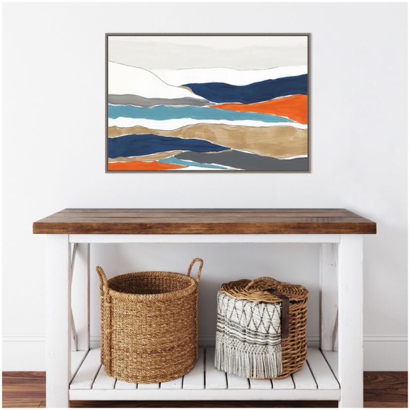 Orange Rolling Hills II Framed Canvas Wall Art Print
