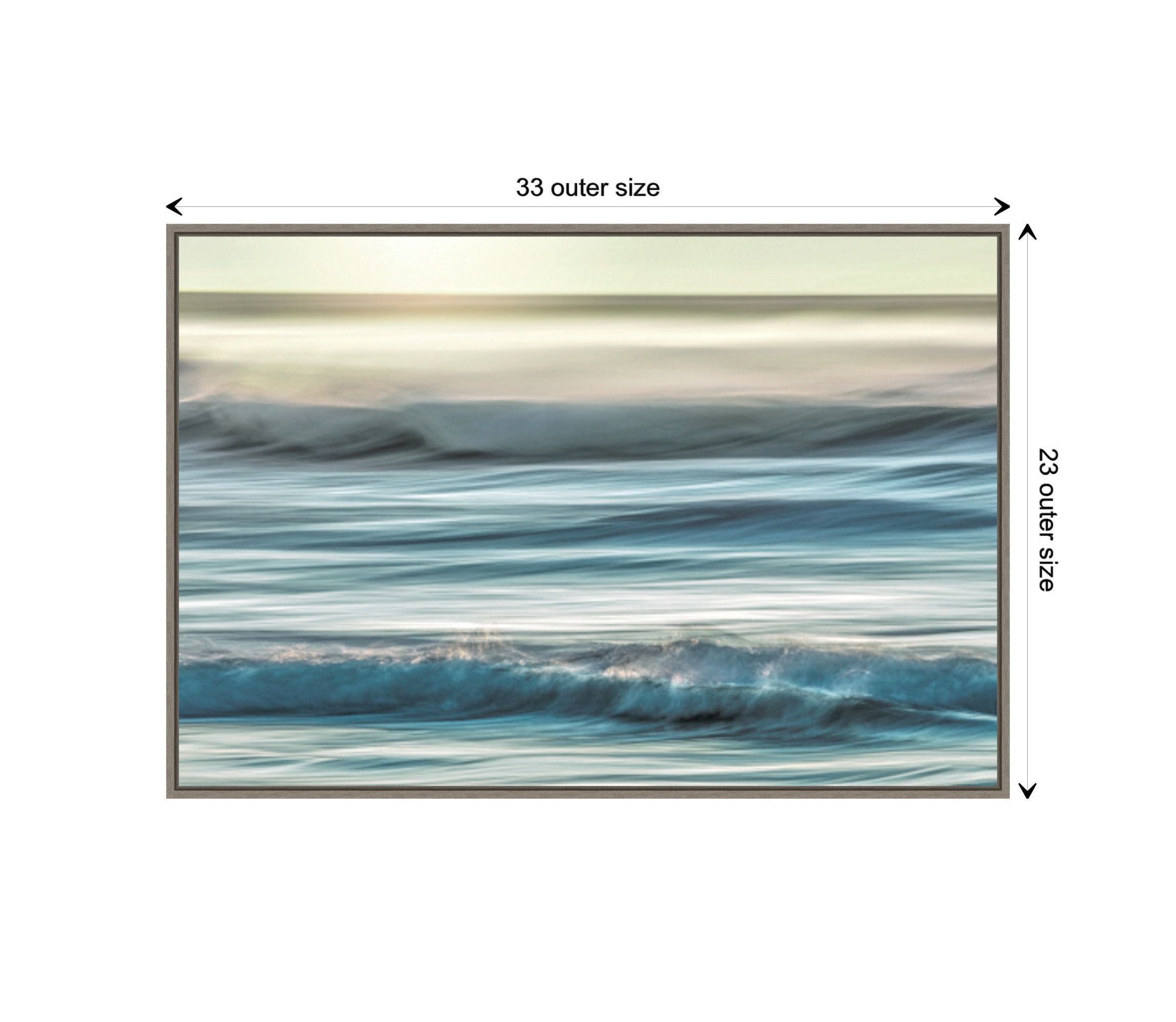 Motion blur of sunset on coast Framed Canvas Wall Art Print
