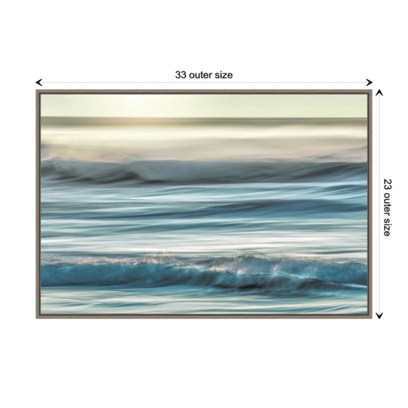 Motion blur of sunset on coast Framed Canvas Wall Art Print